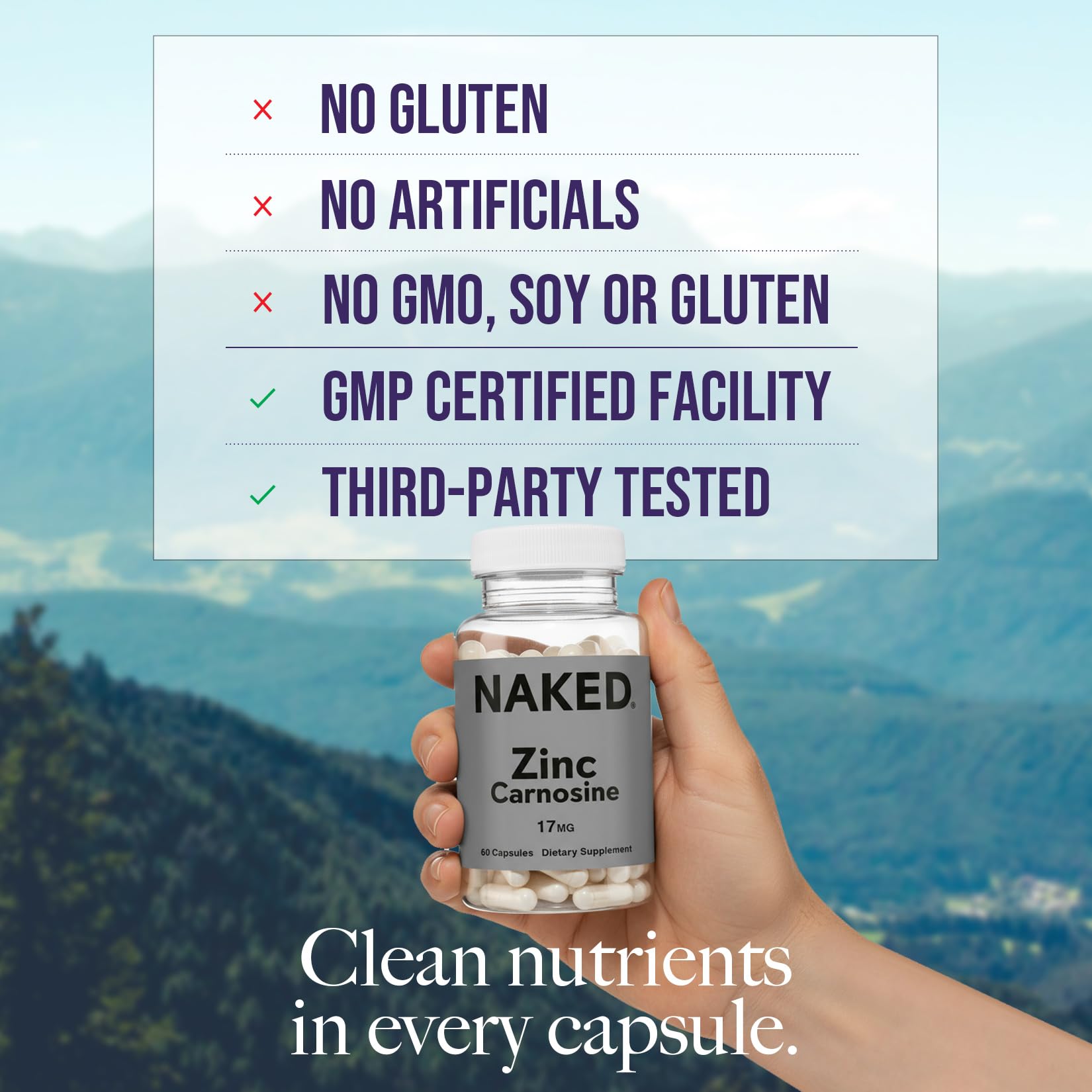 Amazon.com: NAKED Zinc Carnosine 17mg (60 Capsules) + NAKED Pure